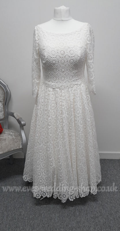 Lou Lou Bridal ankle length crochet wedding dress UK 16