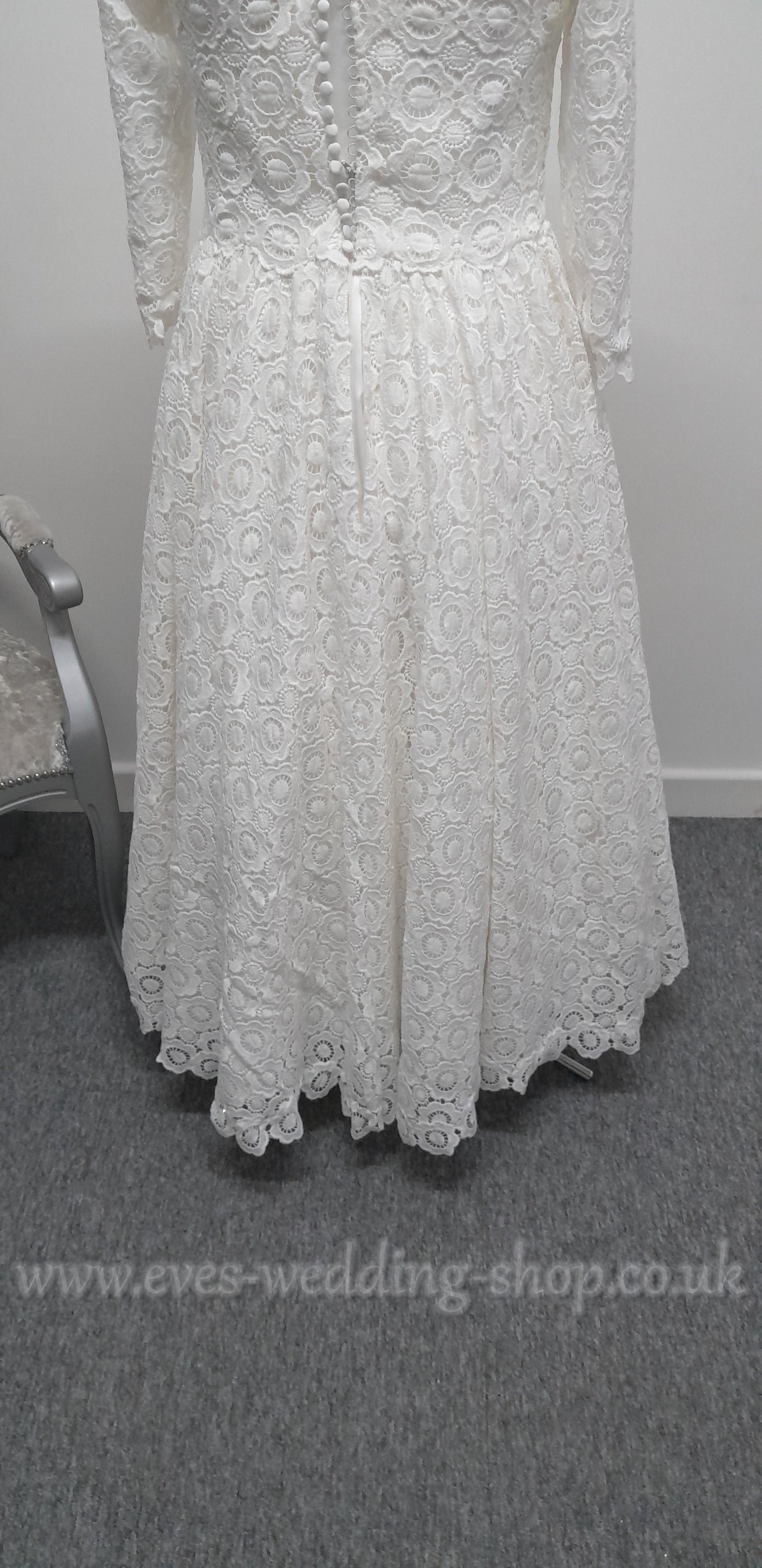 Lou Lou Bridal ankle length crochet wedding dress UK 16