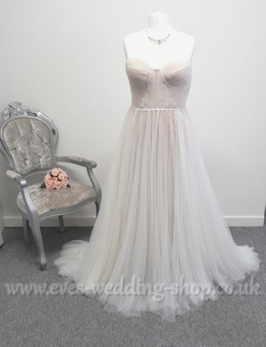 Wilderly bride ''Justina '' mocha champagne wedding dress UK 10