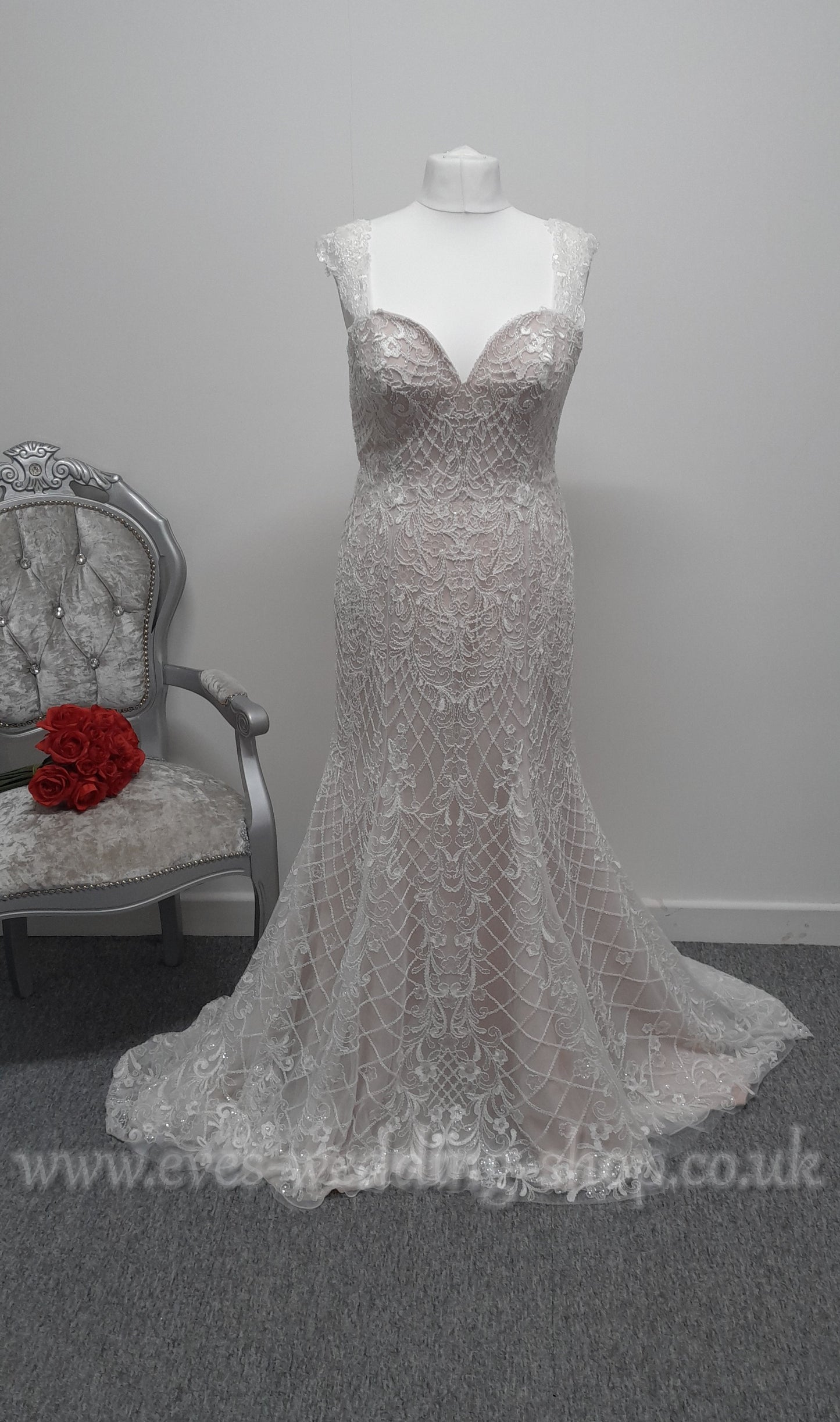 White Rose R1667 ivory nude wedding dress UK 16