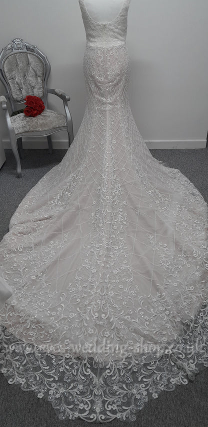 White Rose R1667 ivory nude wedding dress UK 16