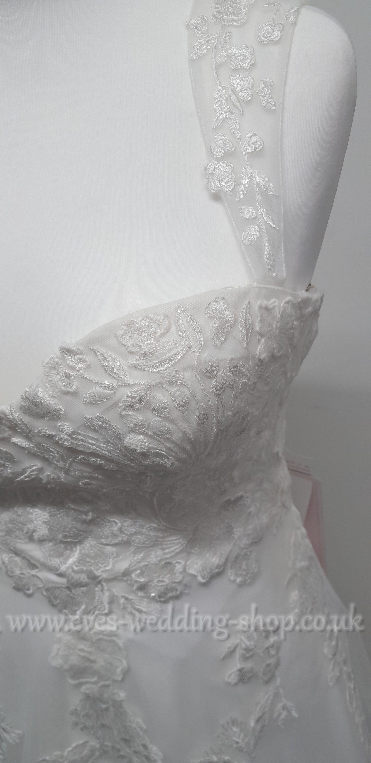 Millie May ivory wedding dress with off the shoulder straps UK 16