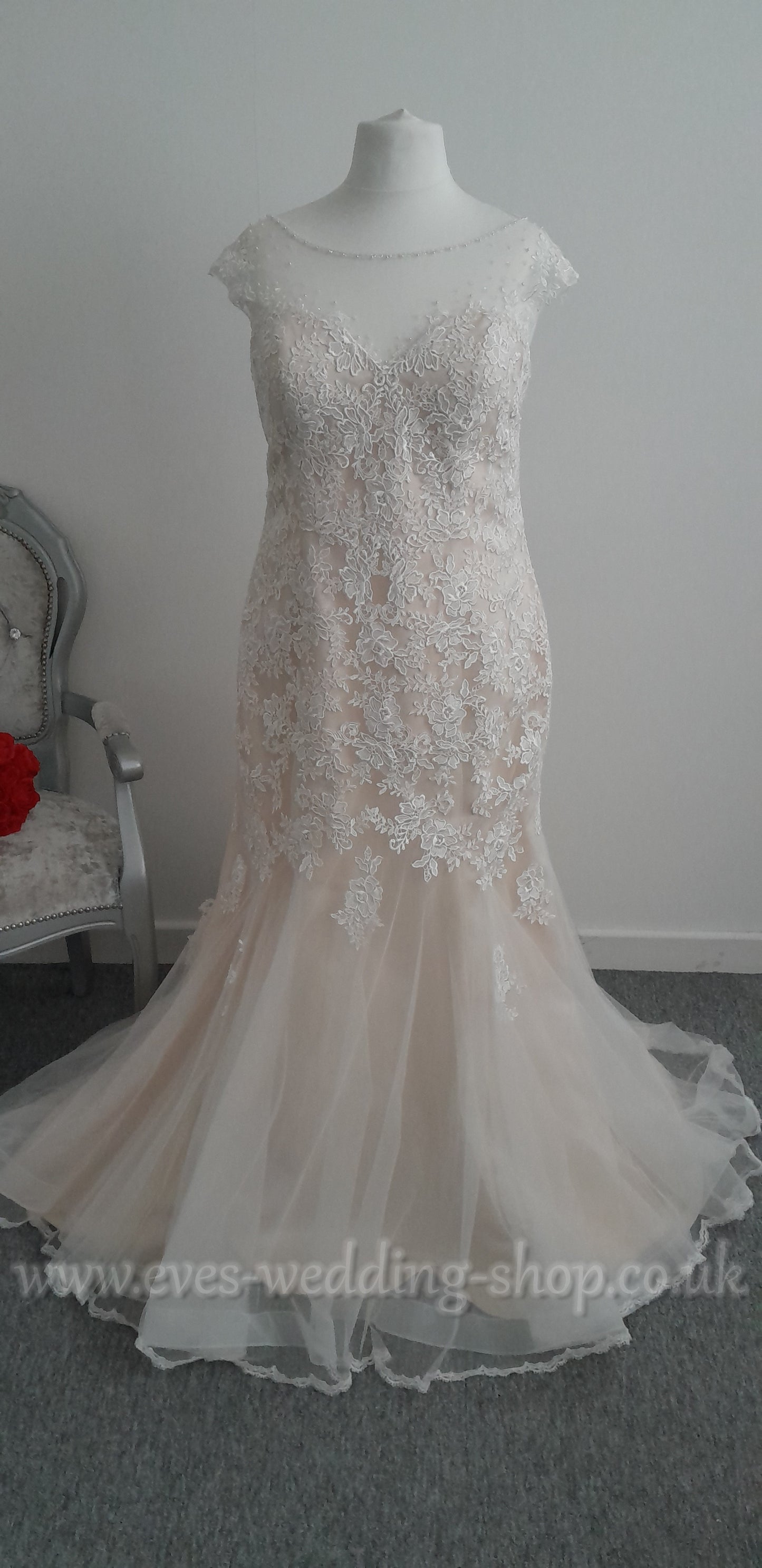 Romantica ivory almond wedding dress UK 22