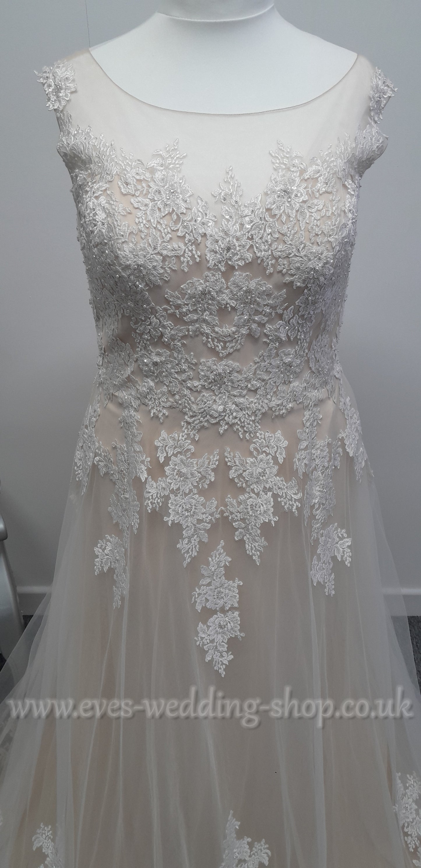 Romantica ivory rum pink wedding dress UK 22