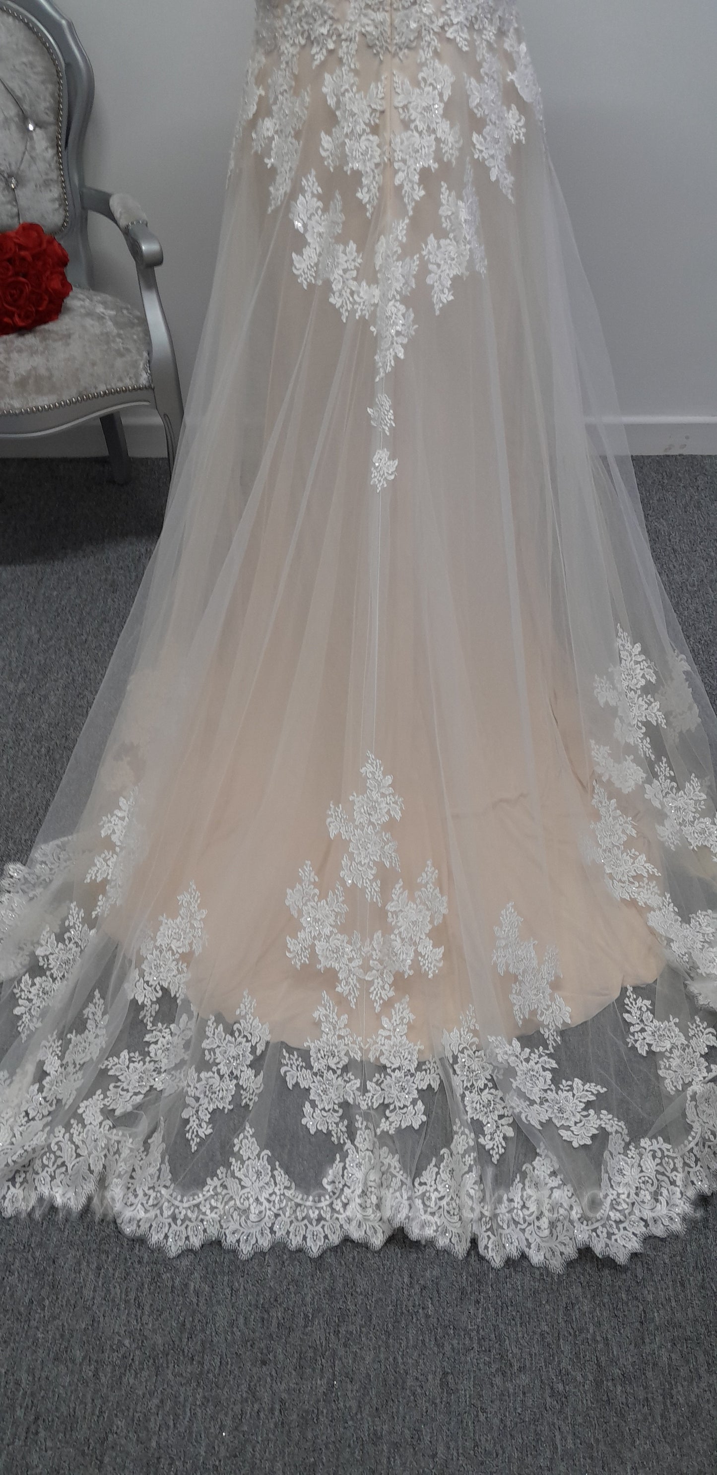 Romantica ivory rum pink wedding dress UK 22