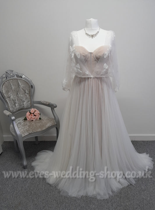 Wilderly bride 2 in 1 ''Justina '' mocha champagne wedding dress UK 10