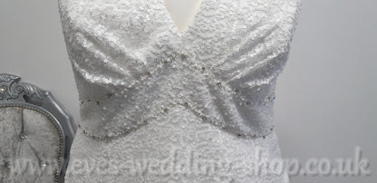 Sonsie V neck sequin wedding dress UK 22