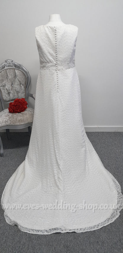Sonsie V neck sequin wedding dress UK 22