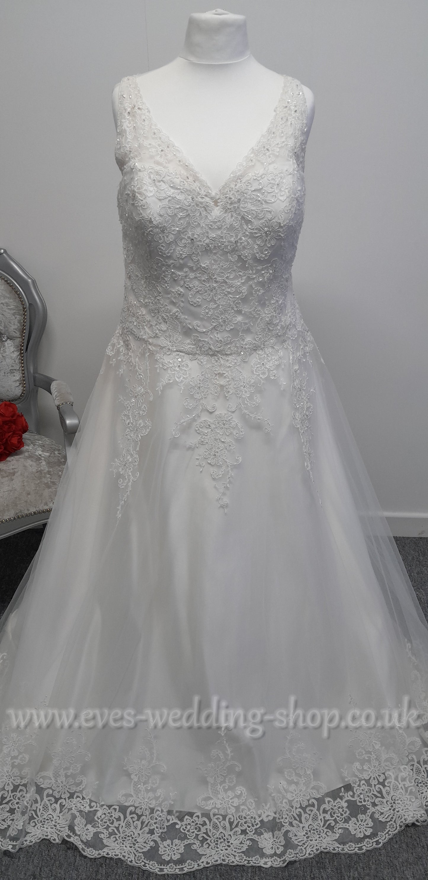 Beautiful brides by Special day ivory tulle lace wedding dress UK 28