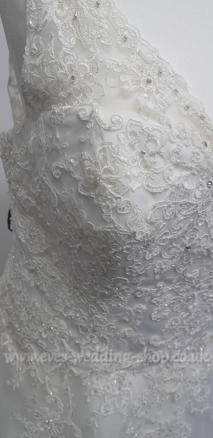 Beautiful brides by Special day ivory tulle lace wedding dress UK 28