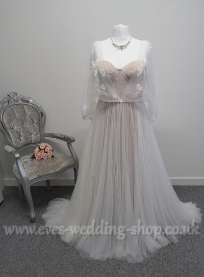 Wilderly bride ''Justina '' mocha champagne wedding dress UK2