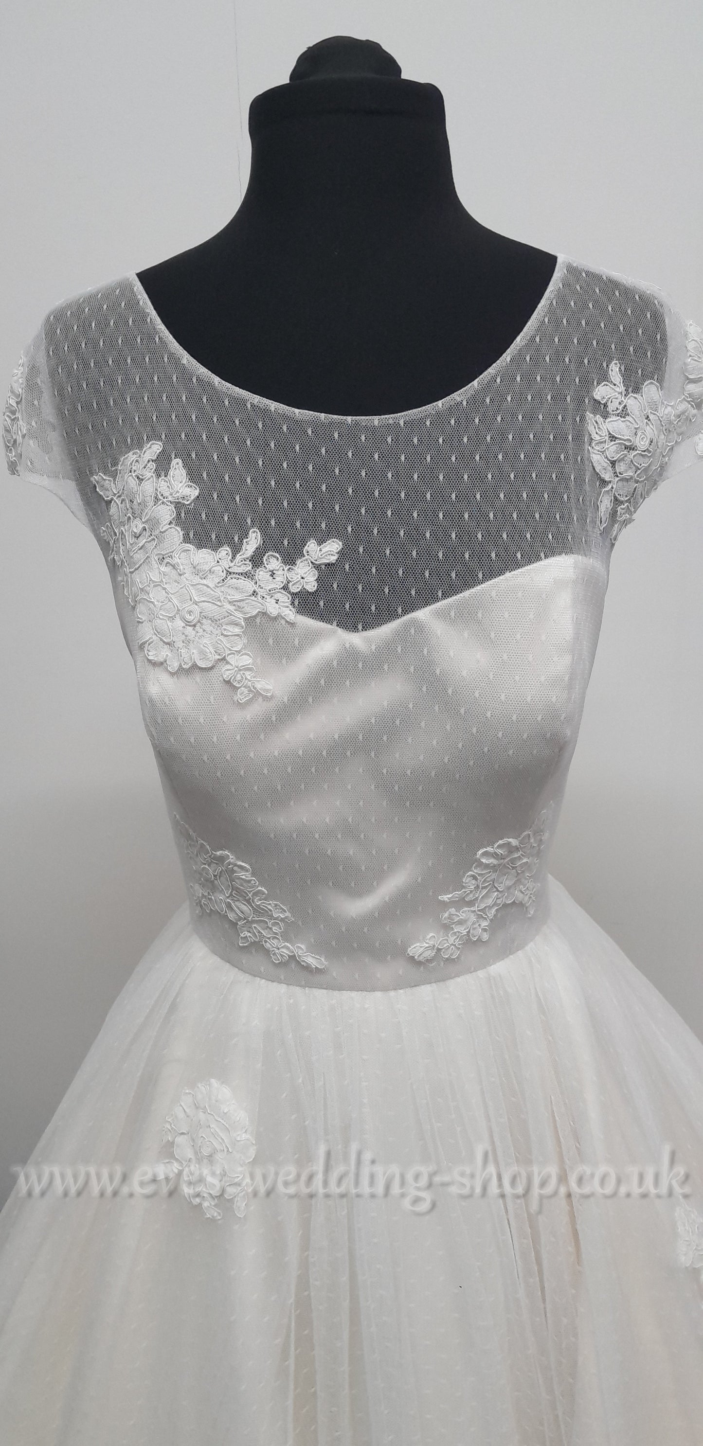Lou Lou ivory/oyster tea length wedding dress UK 14