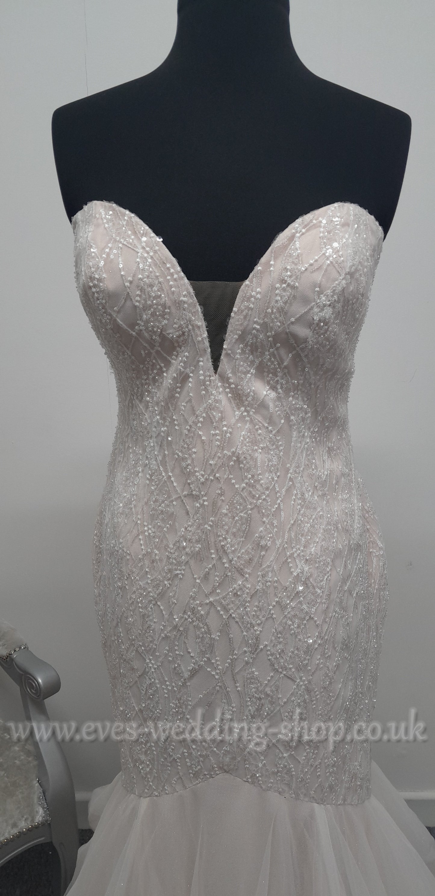 Rebecca Ingram ivory blush wedding dress UK 14