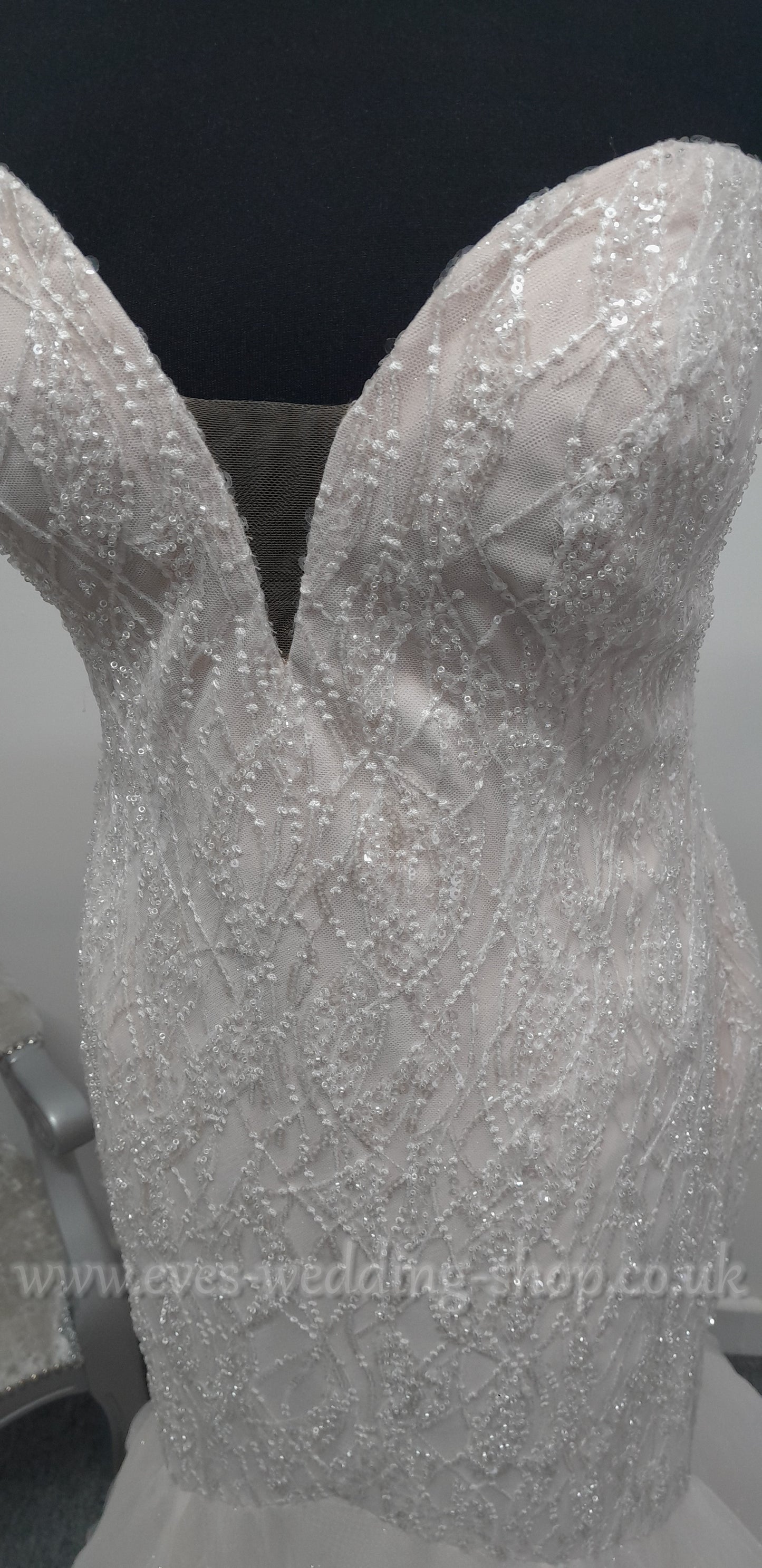 Rebecca Ingram ivory blush wedding dress UK 14