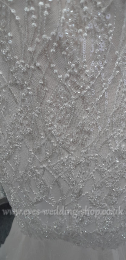 Rebecca Ingram ivory blush wedding dress UK 14