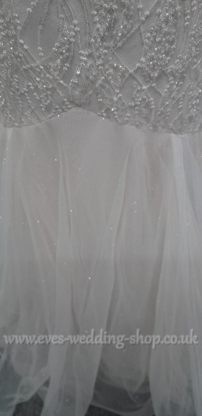 Rebecca Ingram ivory blush wedding dress UK 14
