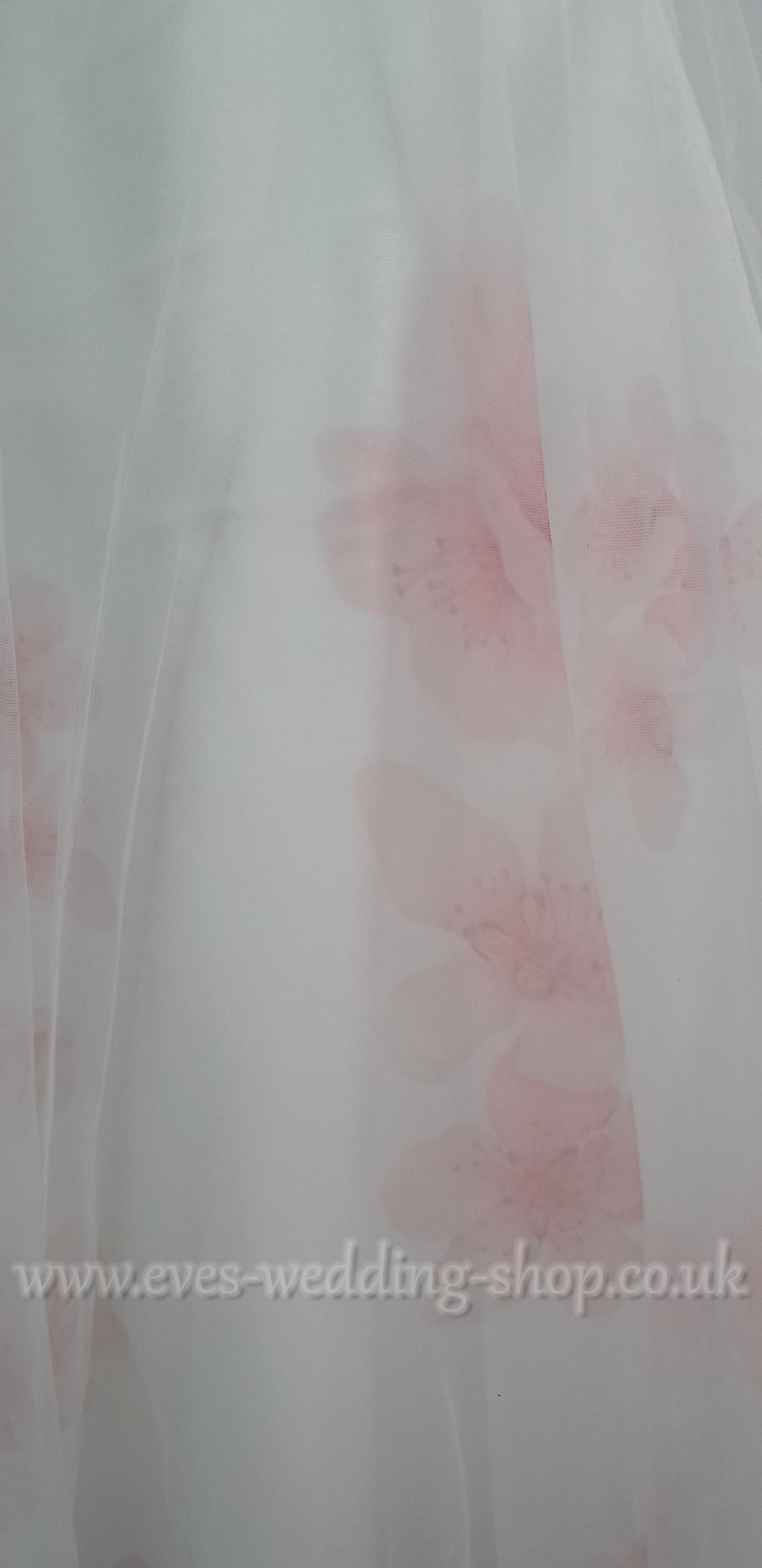 Veromia floral ivory / pink wedding dress UK size 12