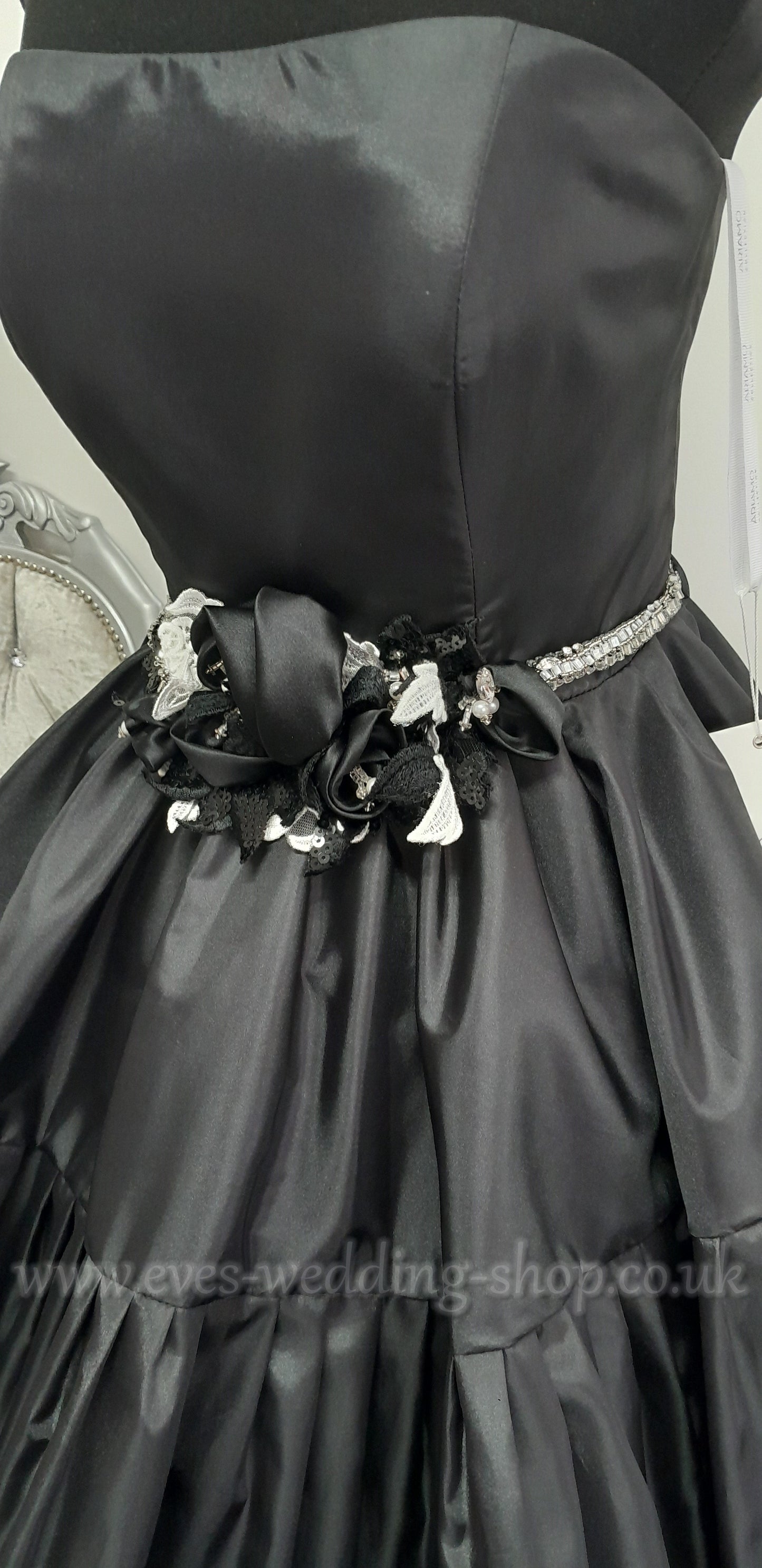 Ariamo black 2 in 1 short/long wedding dress UK 10-12 , EU 42