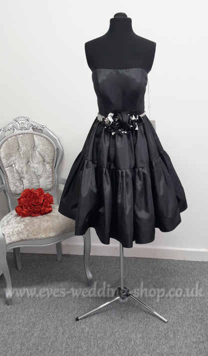 Ariamo black 2 in 1 short/long wedding dress UK 10-12 , EU 42