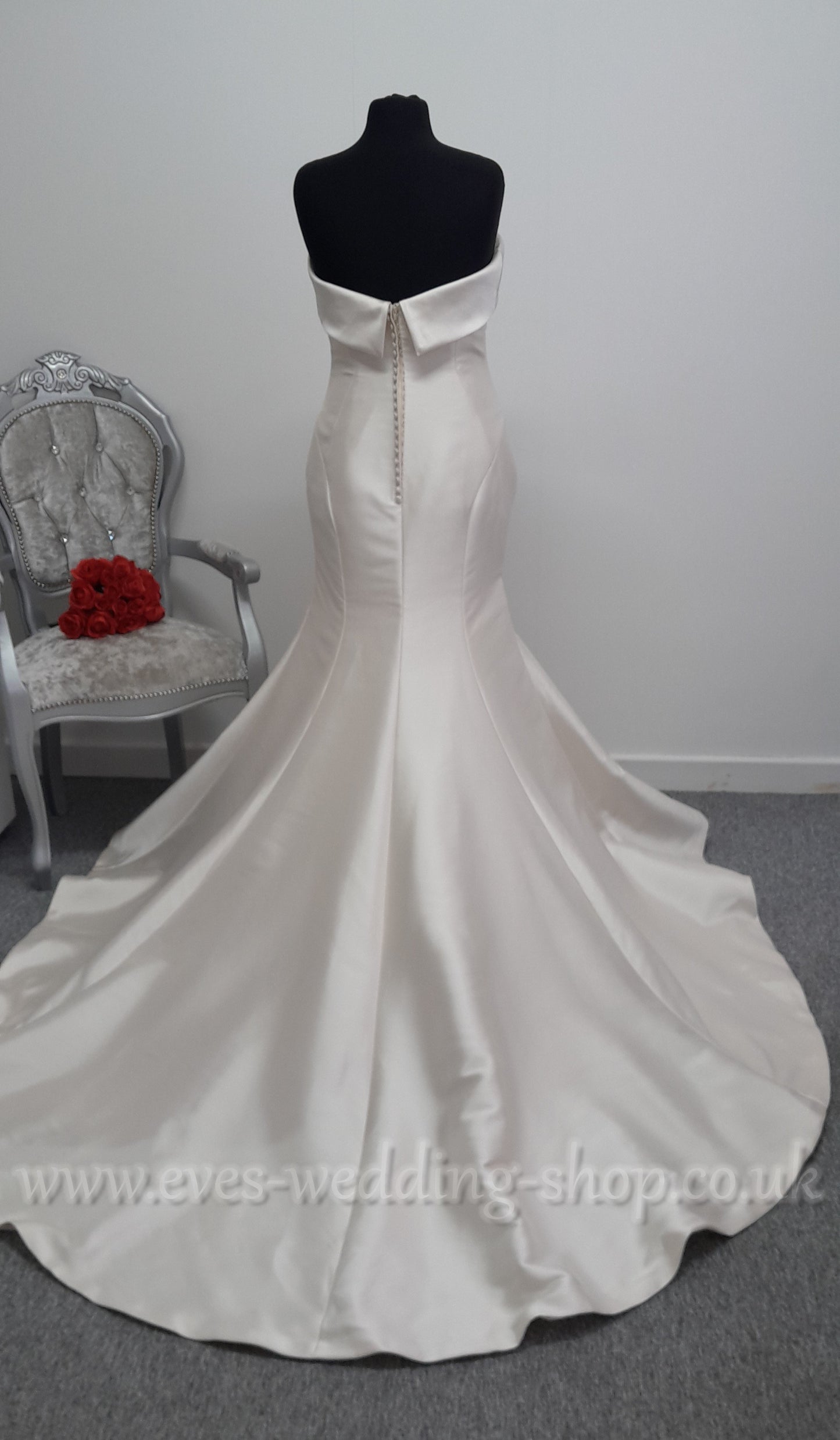 Maggie Sottero mikado satin light champagne wedding dress UK 16