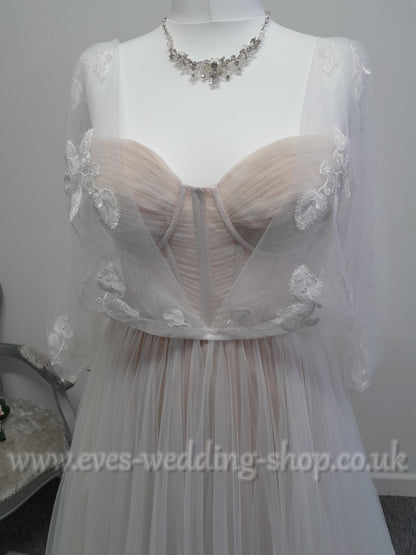 Wilderly bride ''Justina '' mocha champagne wedding dress UK2
