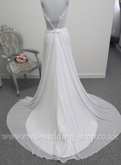 Rebecca Ingram white chiffon wedding dress UK 6