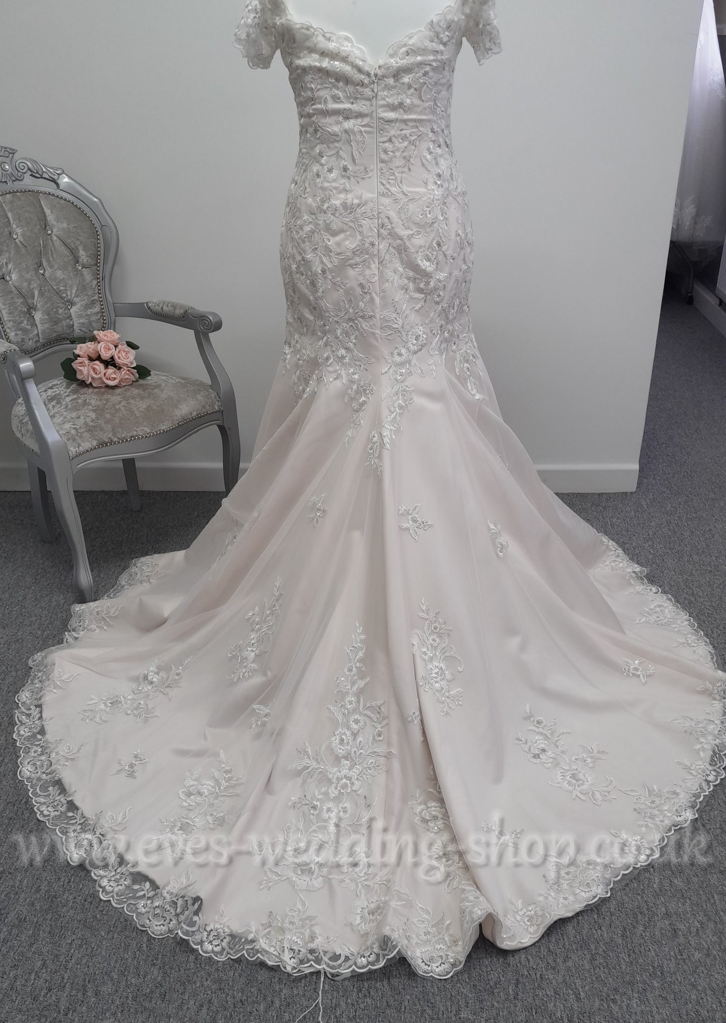White Rose Aubrey ivory/nude wedding dress UK 20