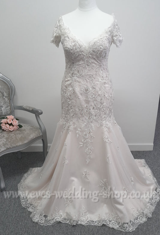 White Rose Aubrey ivory/nude wedding dress UK 20