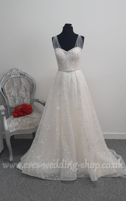 Rebecca Ingram '' Sigrid ''ivory glitter wedding dress UK 10
