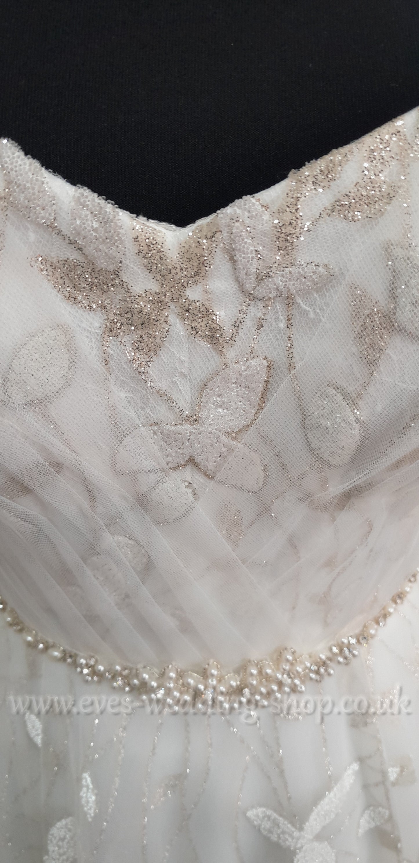 Rebecca Ingram '' Sigrid ''ivory glitter wedding dress UK 10