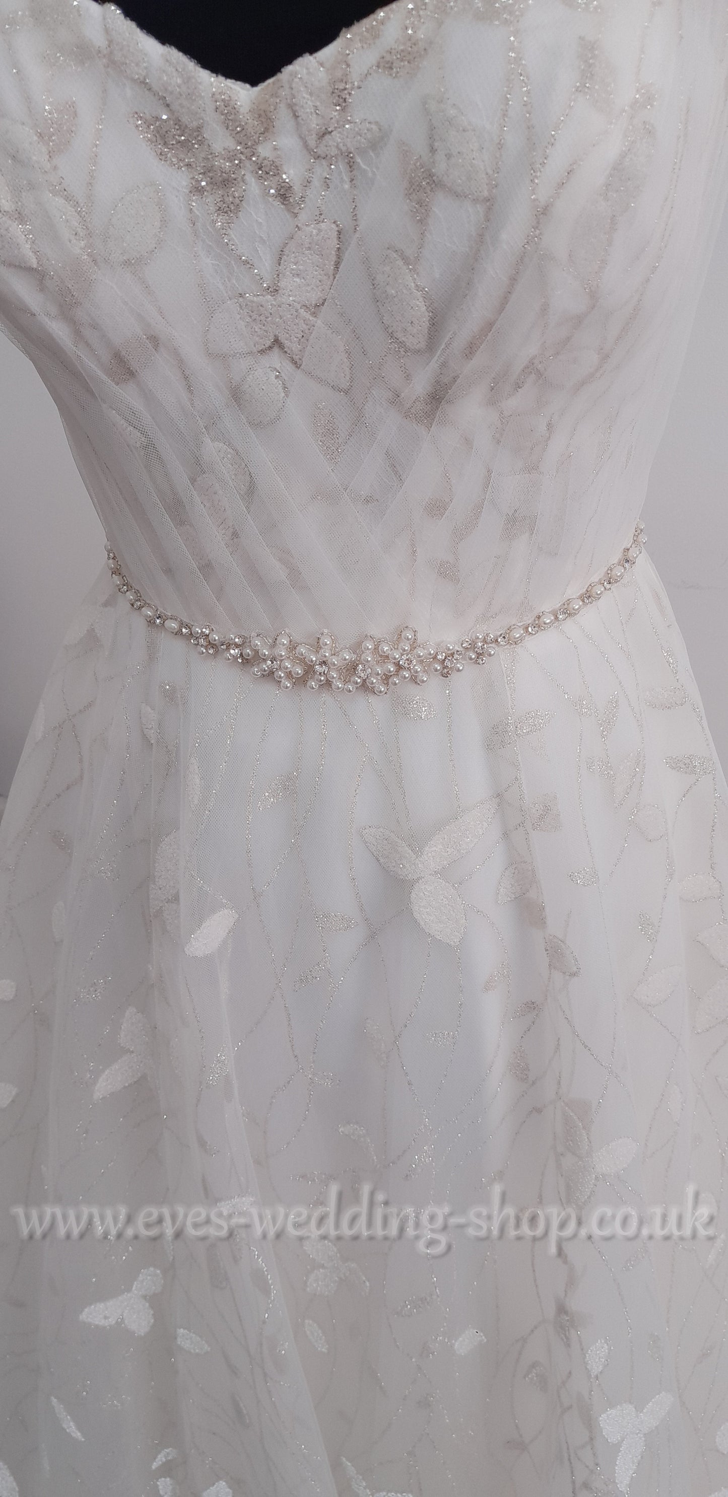 Rebecca Ingram '' Sigrid ''ivory glitter wedding dress UK 10