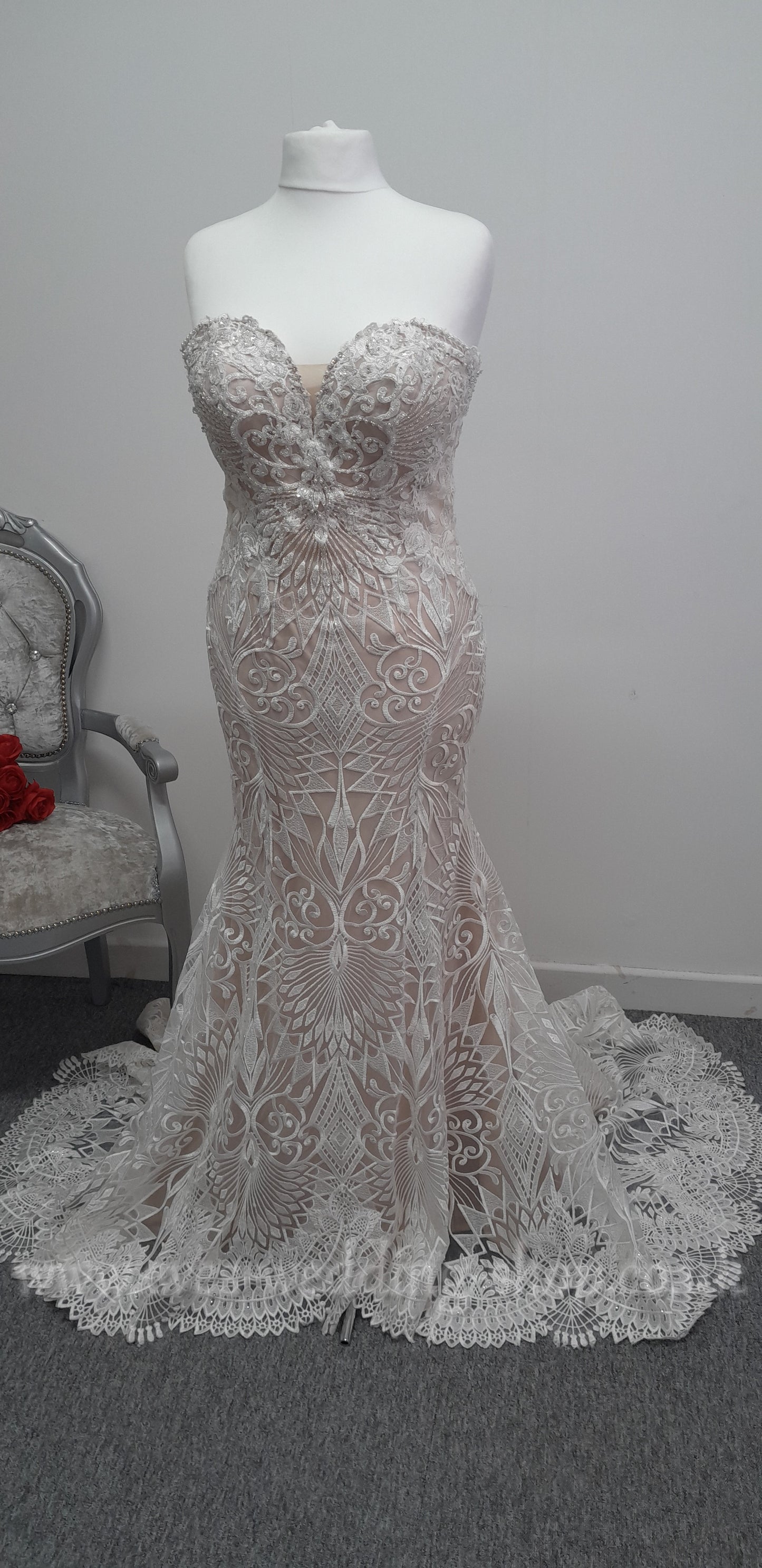 Kenneth Winston 1944 wedding dress UK 14
