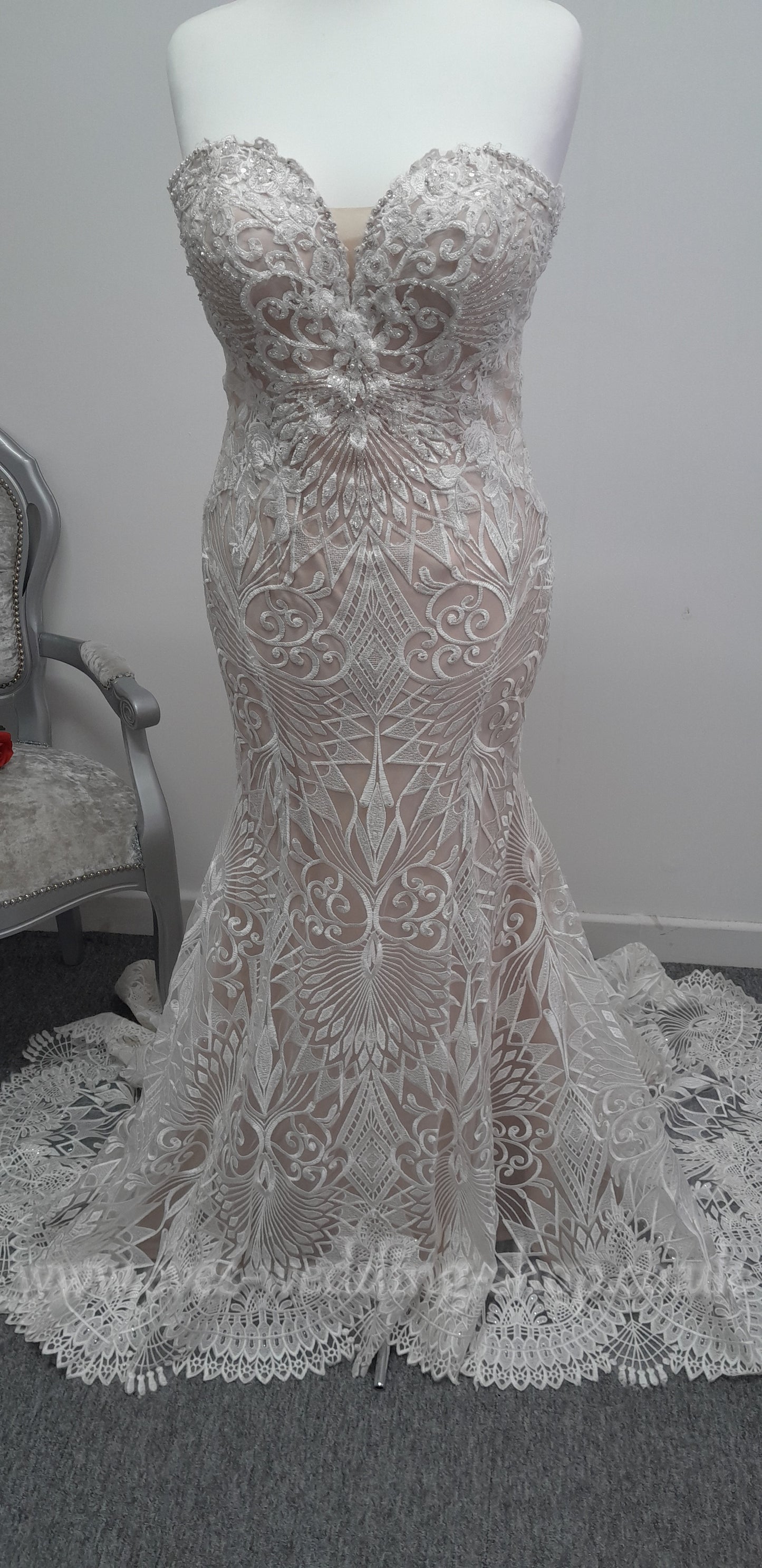 Kenneth Winston 1944 wedding dress UK 14