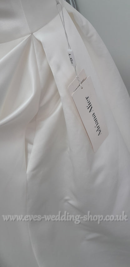 Adriana Alier ''Sol'' ivory satin wedding dress UK 16