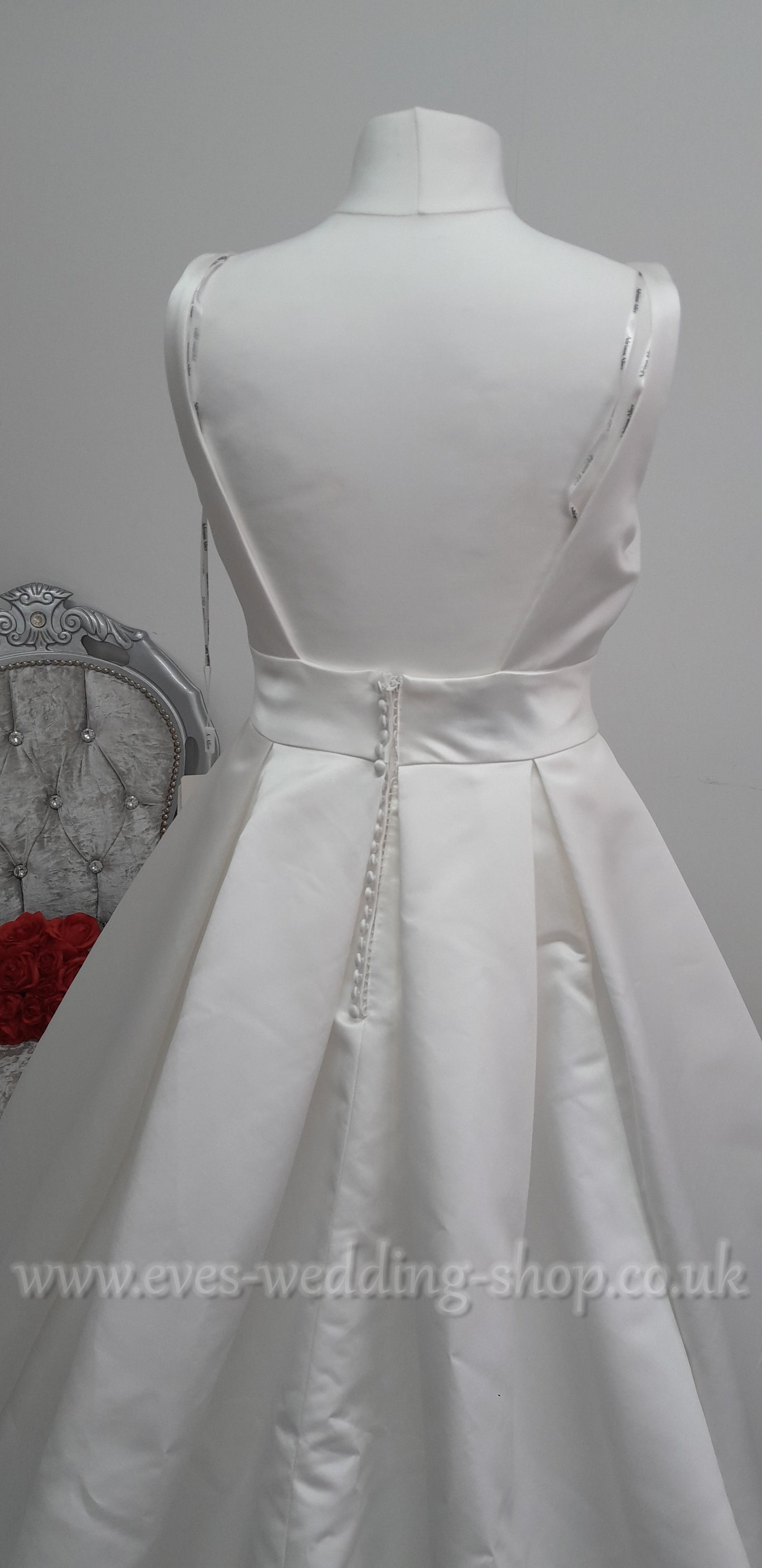Adriana Alier ''Sol'' ivory satin wedding dress UK 16