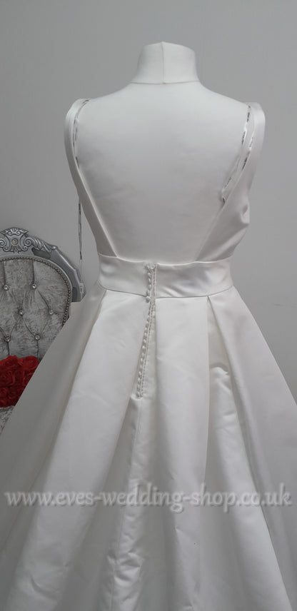 Adriana Alier ''Sol'' ivory satin wedding dress UK 16