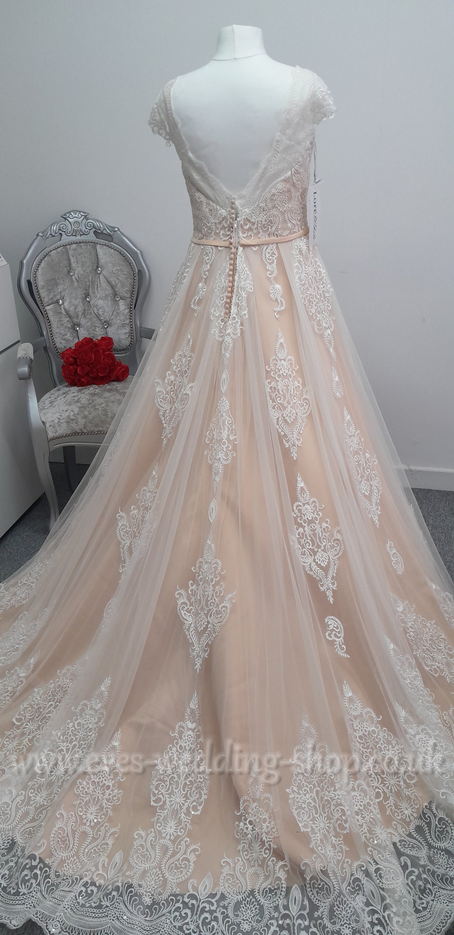Lore White nude ivory wedding dress UK 18