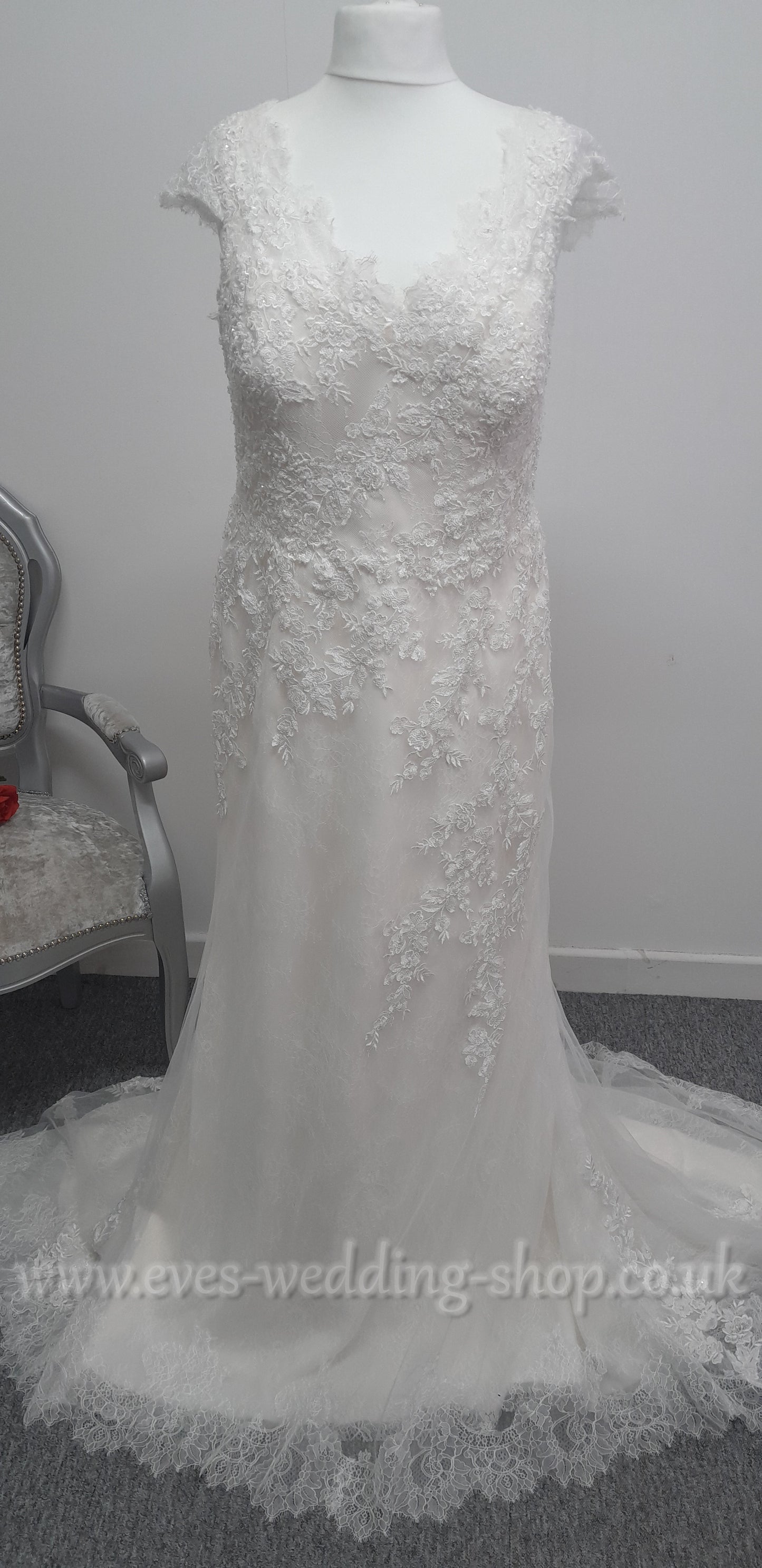 Nicole Spose ivory wedding dress approx. UK 22-24