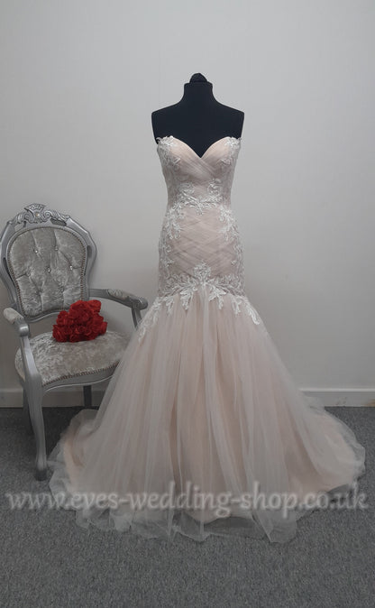 Rebecca Ingram nude/ivory wedding dress UK 10