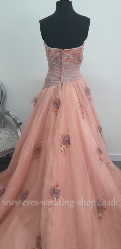 Mauve grey princess prom/wedding dress UK 6