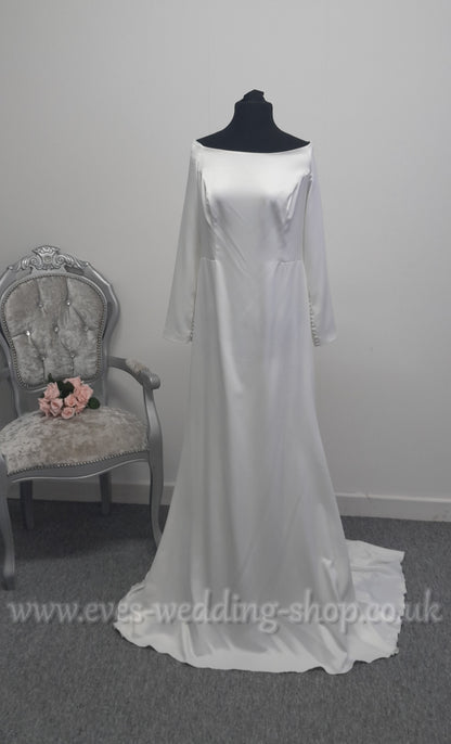 Bianco Evento  off shoulder ''Tiffany'' ivory wedding dress UK 14