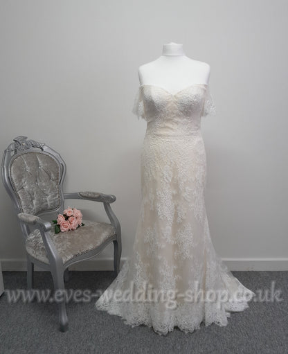 RRP £1538  WTOO ''Lamar'' wedding dress ivory/warm ivory wedding dress UK 12