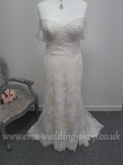 RRP £1538  WTOO ''Lamar'' wedding dress ivory/warm ivory wedding dress UK 12