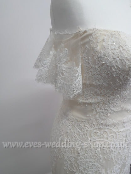 RRP £1538  WTOO ''Lamar'' wedding dress ivory/warm ivory wedding dress UK 12