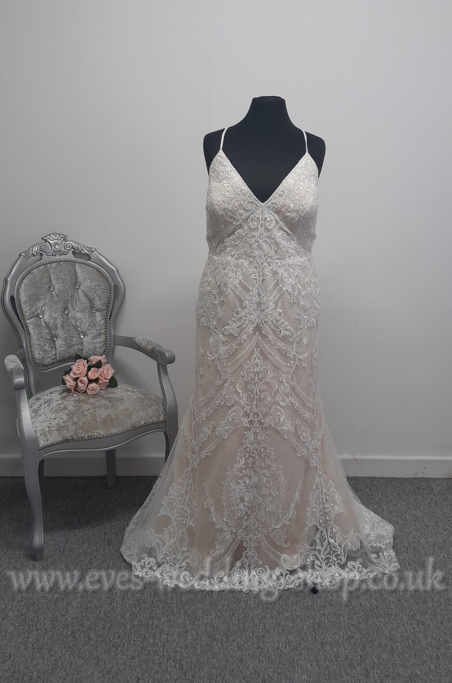 Oleg Cassini ivory / champagne colour wedding dress US 24, UK 26