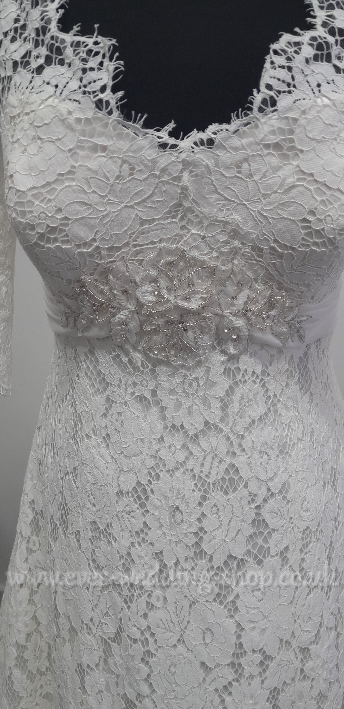 Millie May ivory lace wedding dress with sleeves UK 14