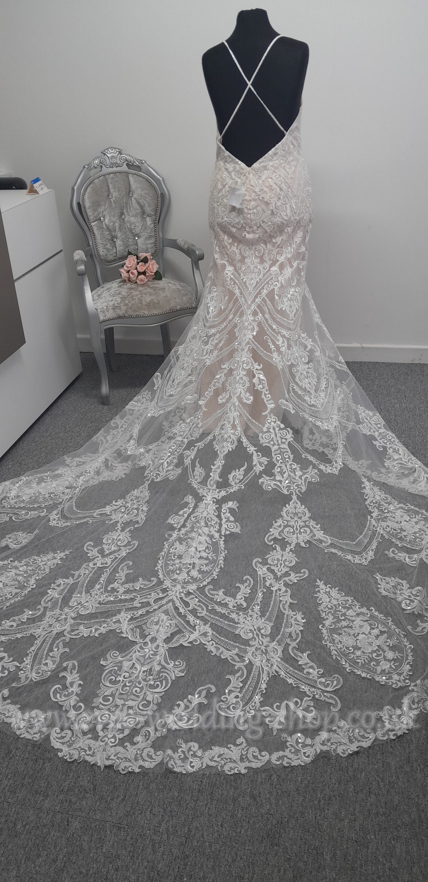 Oleg Cassini ivory / champagne colour wedding dress US 24, UK 26