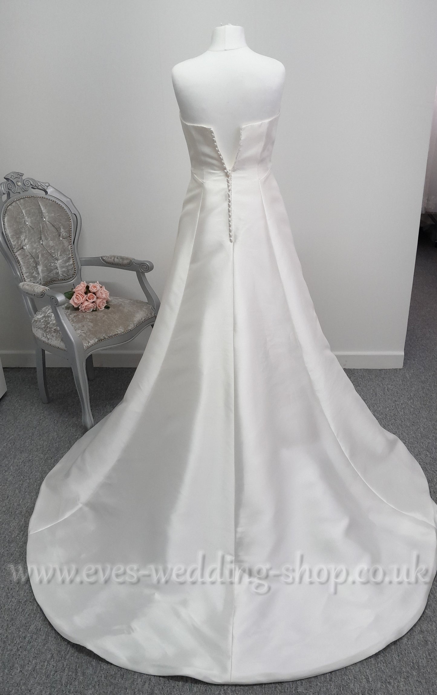 Eglantine Creations mikado satin wedding dress UK 16