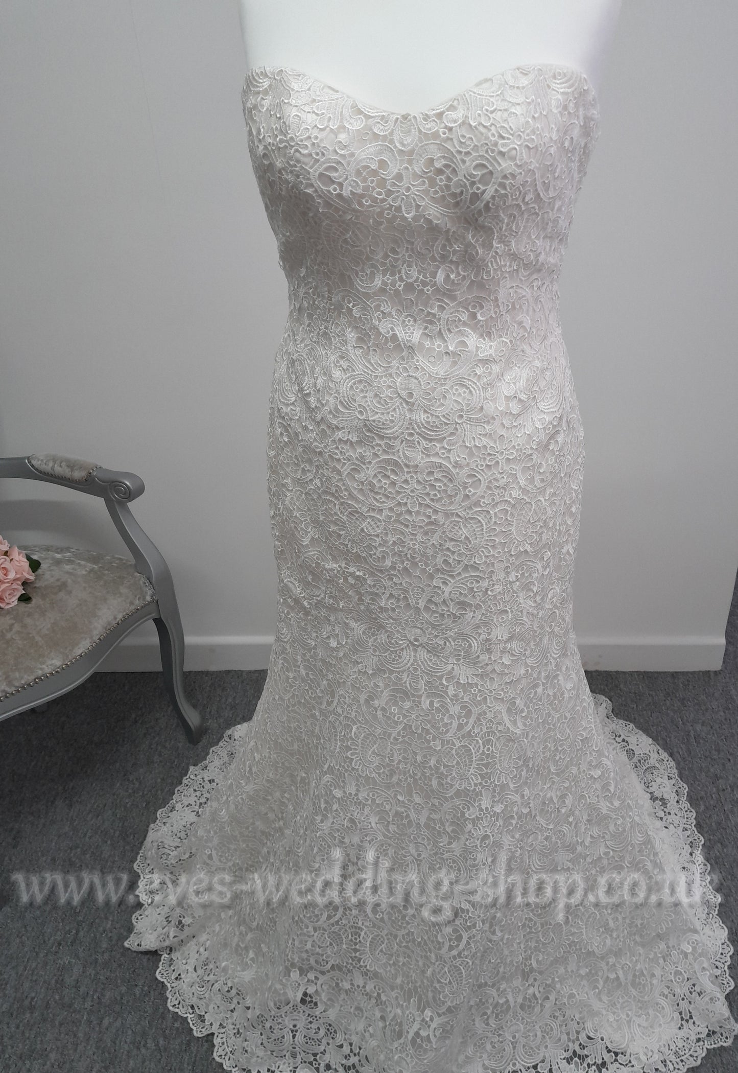 Maggie Sottero ''Lottie'' ivory crochet wedding dress UK 14