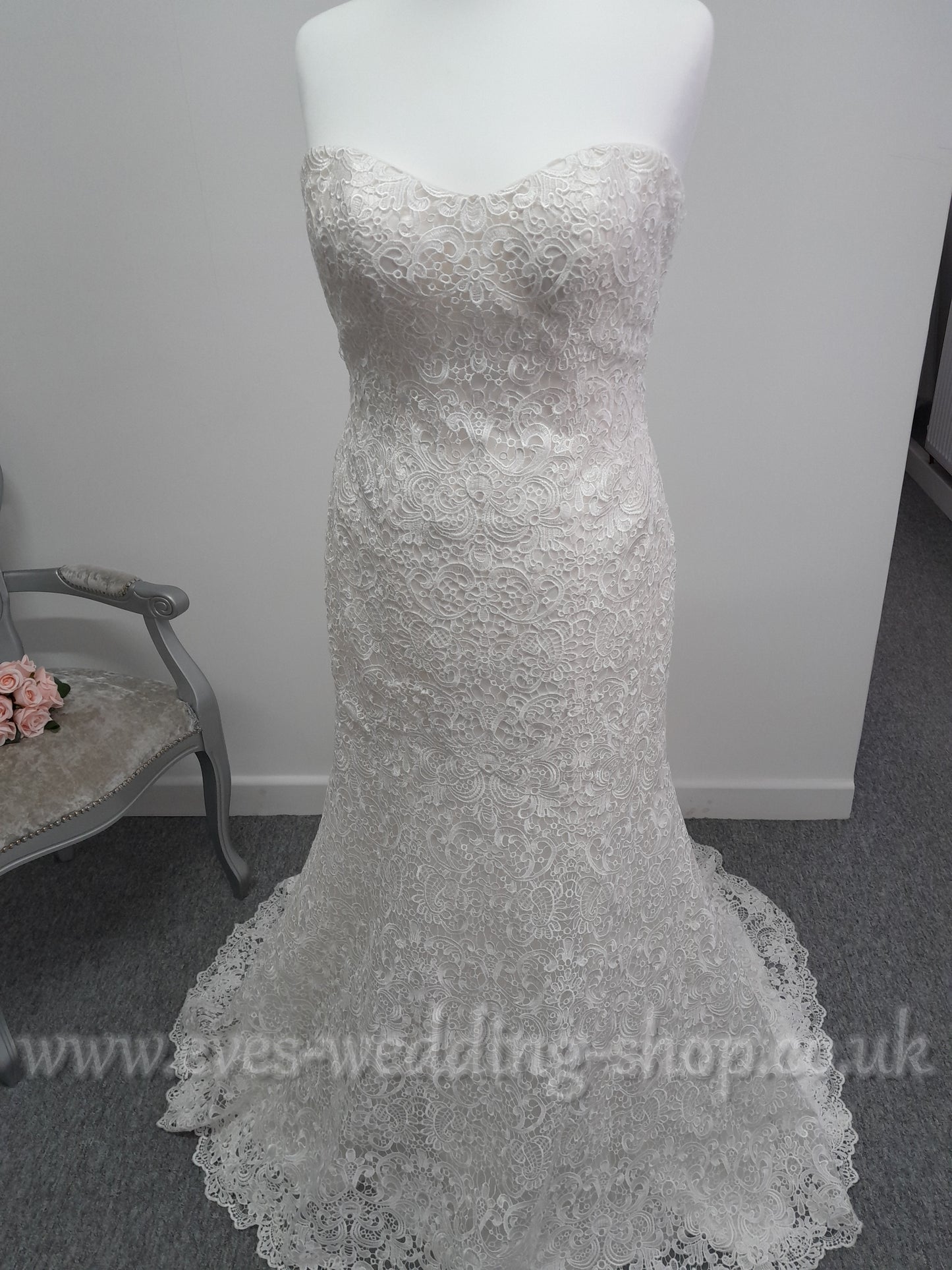 Maggie Sottero ''Lottie'' ivory crochet wedding dress UK 14